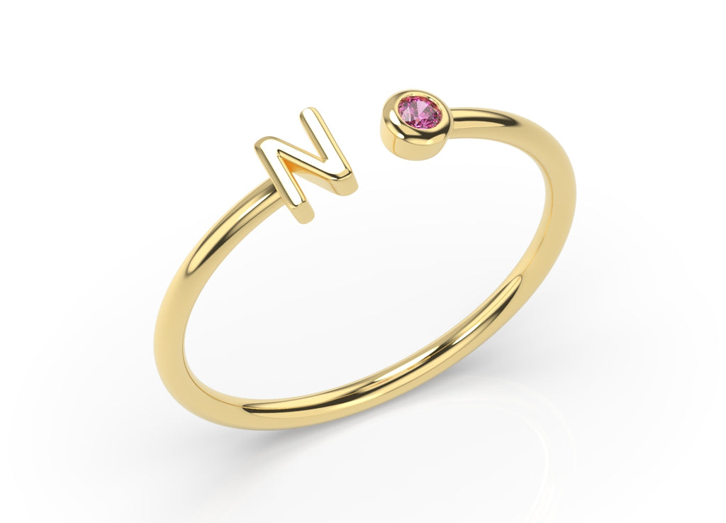 Personalized Letter Gold Ring – J&CO Jewellery